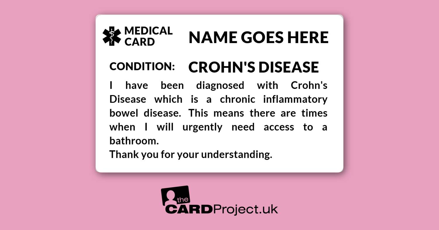 Crohn's Disease Mono Medical ID Card  (FRONT)